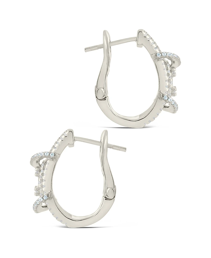 Sterling Forever Leigh Cubic Zirconia Statement Hoop Earrings