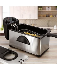 MegaChef Quart Stainless Steel Electric Deep Fryer with Timer