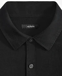 Alfani Men's Short-Sleeve Solid Textured Shirt, Created for Macy's