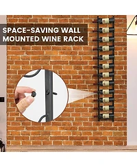Sugift 12-Bottle Rustproof Wall-Mounted Wine Rack