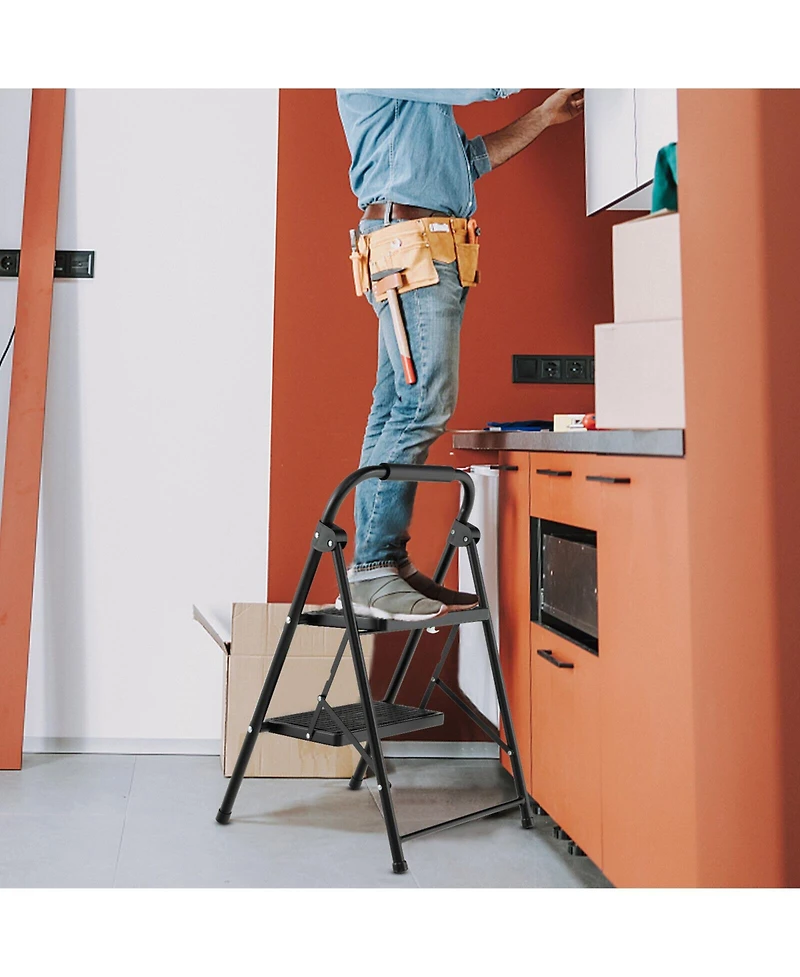 2-Step Ladder with Wide Anti-Slip Pedal