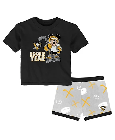 Outerstuff Toddler Chicago Blackhawks Disney Rookie Year T-Shirt Shorts Set