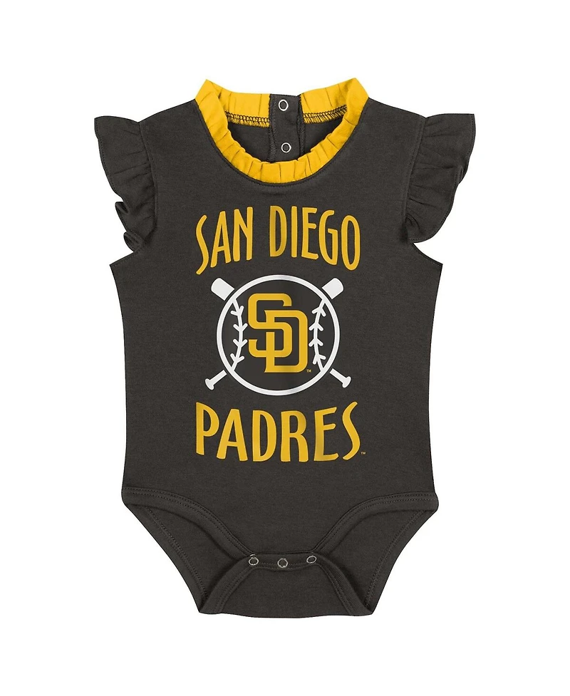 Outerstuff Baby Fanatics Brown/Gray San Diego Padres Two-Pack Fan Bodysuit Set