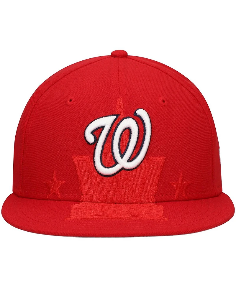 New Era Men's Red Washington Nationals Shadow Logo 59FIFTY Fitted Hat
