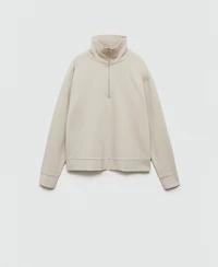 Mango Women's Zipper High Collar Sweater