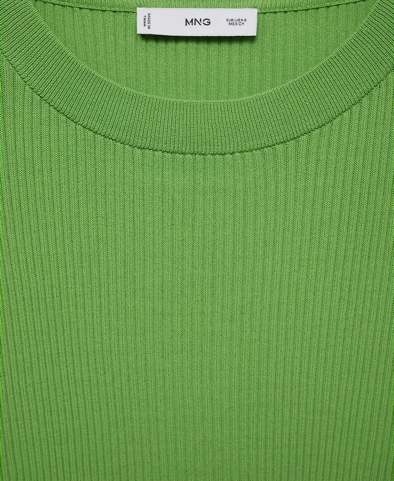 Mango Women's Ribbed Knit T-Shirt