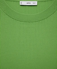 Mango Women's Ribbed Knit T-Shirt