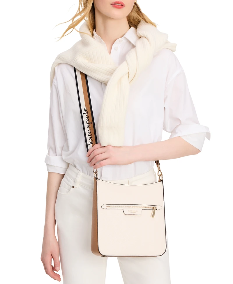 kate spade new york Hudson Colorblocked Pebbled Leather Small Messenger Crossbody