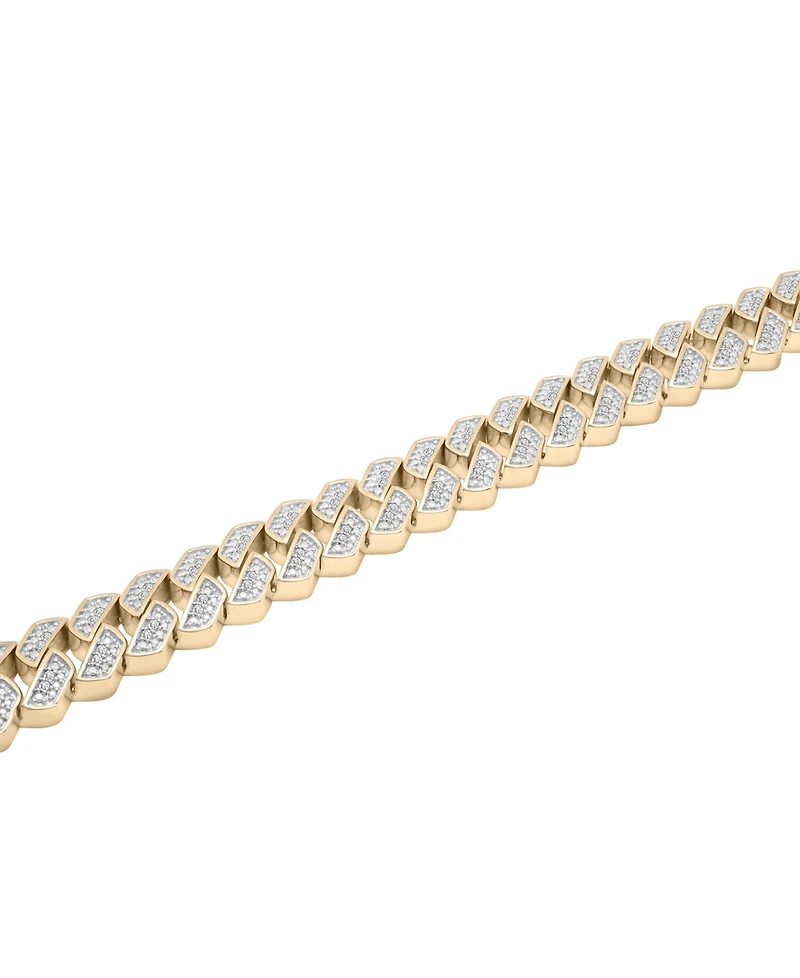 Men's Diamond Curb Link Bracelet (1 ct. t.w.) Sterling Silver (Also 14k Gold-plated silver)