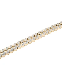 Men's Diamond Curb Link Bracelet (1 ct. t.w.) Sterling Silver (Also 14k Gold-plated silver)