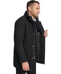 Calvin Klein Men's Urban Walker Coat with Detachable Faux Rabbit Fur at Interior Collar