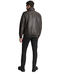 Dkny Men's Smooth Faux-Leather Bomber Jacket