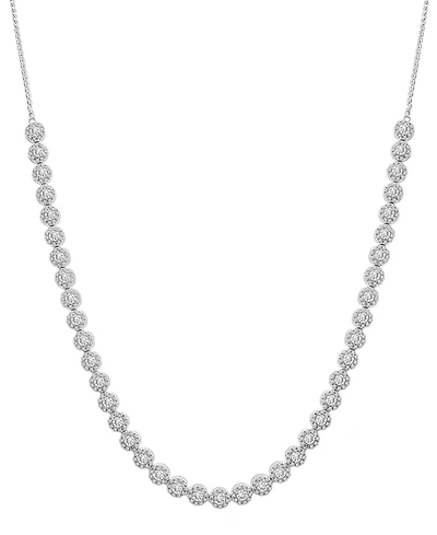 Wrapped in Love Diamond Halo Tennis Necklace (3 ct. t.w.) in 14k White Gold, 17" + 1" extender, Created for Macy's