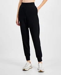 Id Ideology Women's Ottoman-Rib Jogger Pants, Created for Macy's