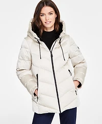Dkny Women's Hooded Zip-Front Puffer Coat