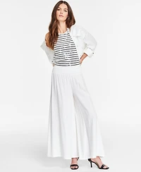 Vince Camuto Women's Smocked-Waist Wide-Leg Pull-On Pants
