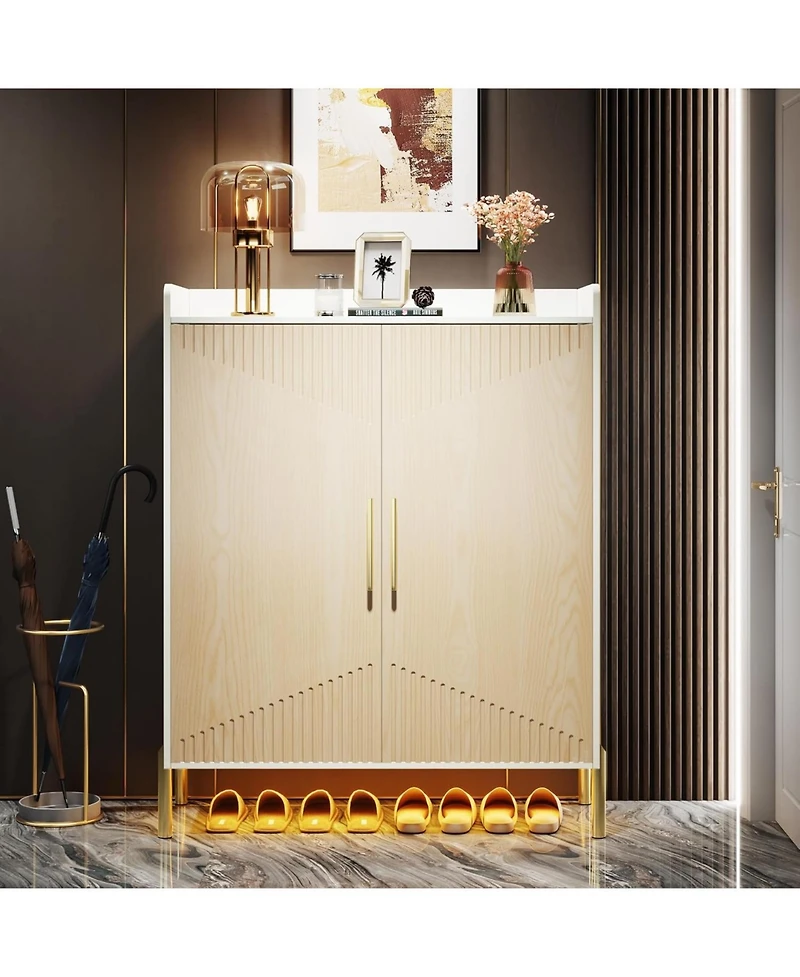 Tribesigns Large Shoe Cabinet, 30 Pairs Entryway Storage Cabinet with Doors and Shelves, 6-Tier Modern Shoes Rack Organizer for Hallway, Closet,