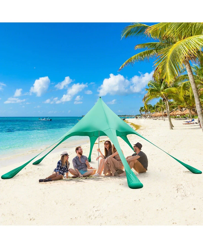 Sugift 20 x 20 Feet Beach Canopy Tent with UPF50+ Sun Protection and Shovel