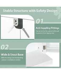 17-Tier Kitchen Pantry Cabinet with 2 Doors and 6 Adjustable Shelves