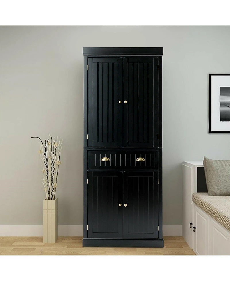 Sugift Traditional Freestanding Storage Cabinet with Adjustable Shelves and Drawer