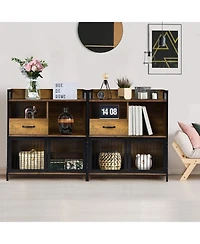 Sugift Buffet Cabinet with Drawer and Wood Storage Shelf for Kitchen