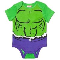 Avengers Baby Boys Cosplay Bodysuit Pants and Hat 3 Piece Outfit Set