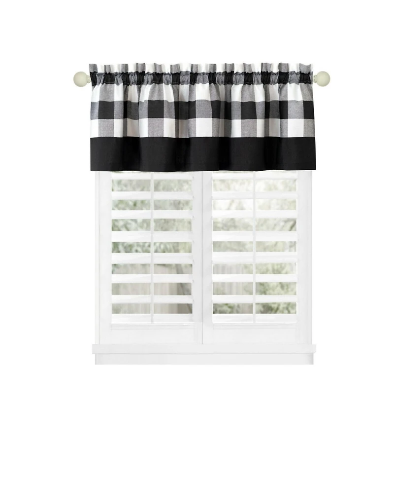 Kate Aurora Modern Farmhouse Buffalo Plaid Checkered Rod Pocket Window Valance Curtain