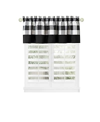 Kate Aurora Modern Farmhouse Buffalo Plaid Checkered Rod Pocket Window Valance Curtain