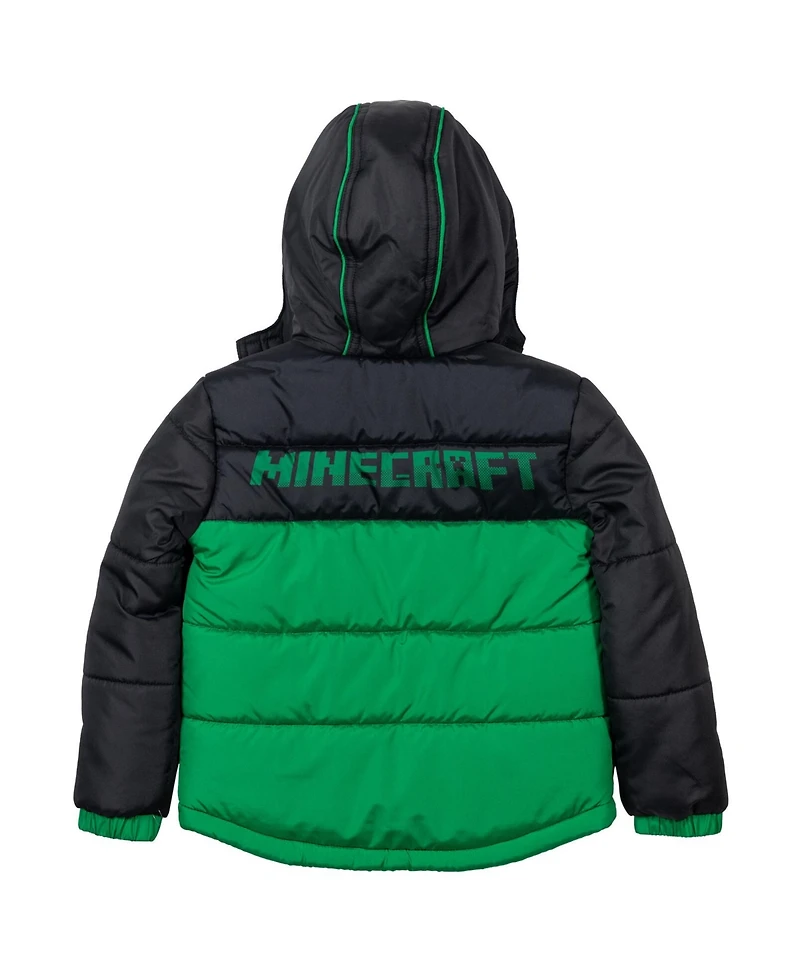 Minecraft Boys Zip Up Winter Coat Puffer Jacket