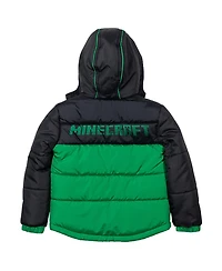 Minecraft Boys Zip Up Winter Coat Puffer Jacket