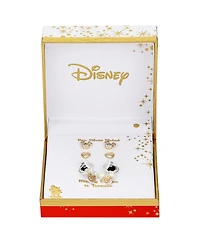Disney Cubic Zirconia and Mother of Pearl Mickey Mouse Hoop Stud Earring Set