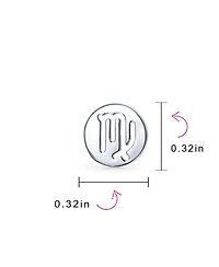 Bling Jewelry Tiny Simple Round Astrology Virgo Horoscope Zodiac Stud Earrings Sterling Silver
