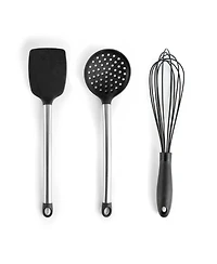 MegaChef Gray Silicone and Stainless Steel Cooking Utensils, Set of 14