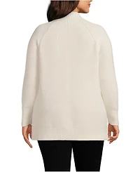 Lands' End Plus Drifter Shaker Easy Fit Mock Neck Tunic Sweater