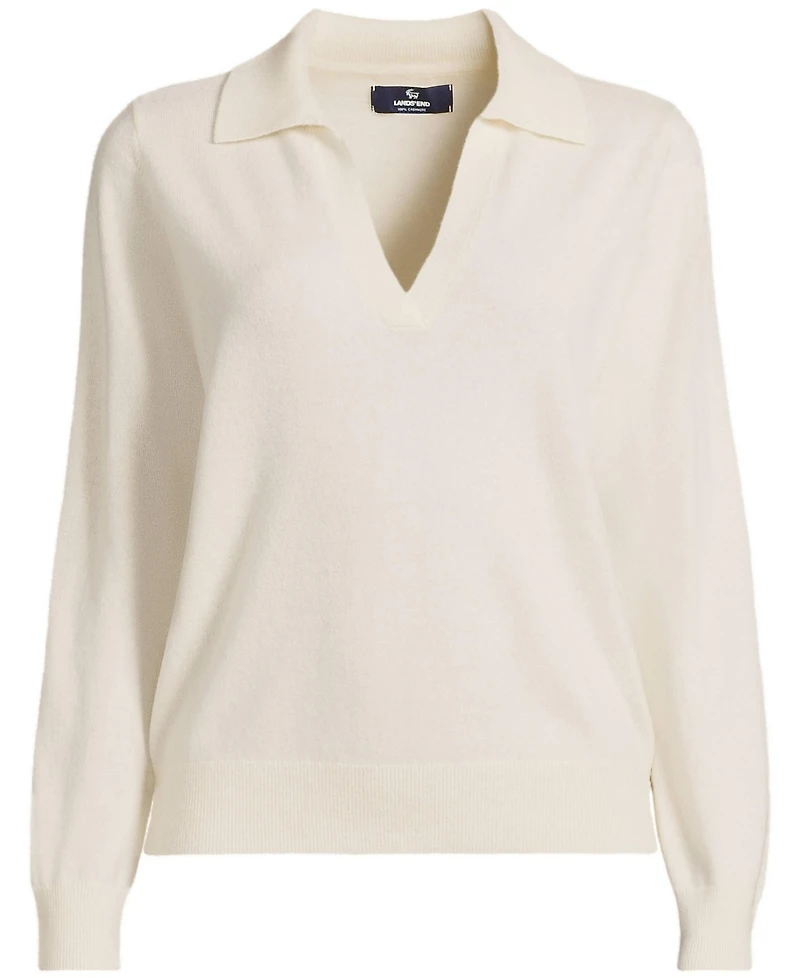 Lands' End Women's Cashmere Johnny Collar Sweater