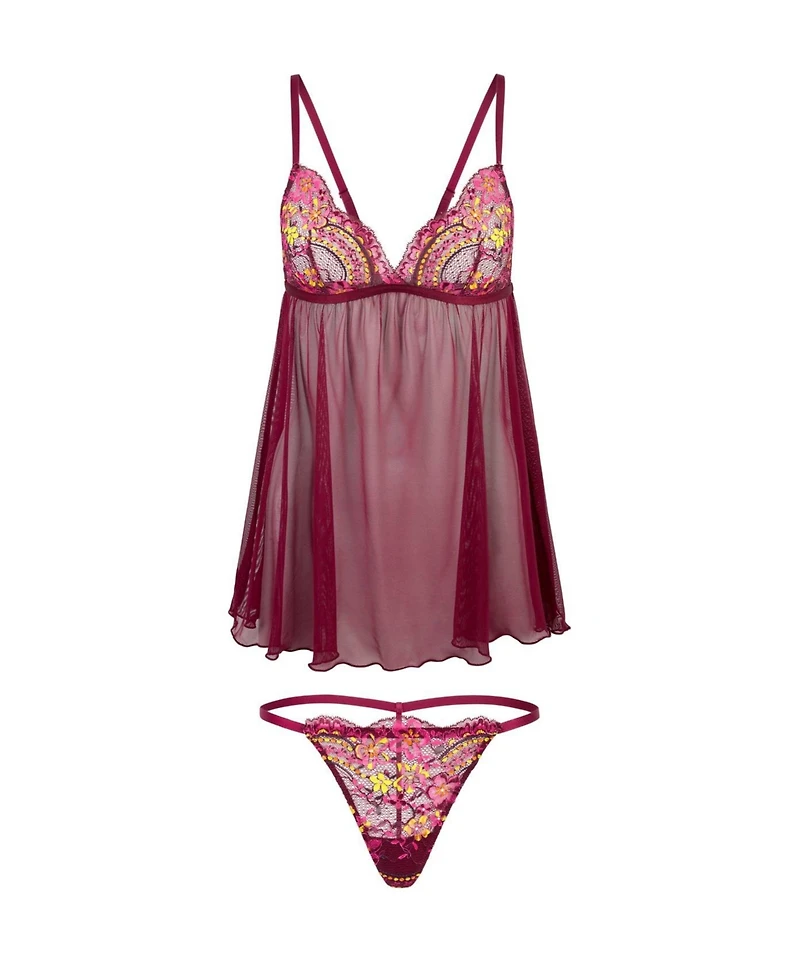 Adore Me Plus Size Anatta Babydoll & G-String Set Lingerie