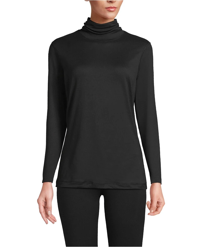 Lands' End Women's Baselayer Cozy Thermaskin Turtleneck Top