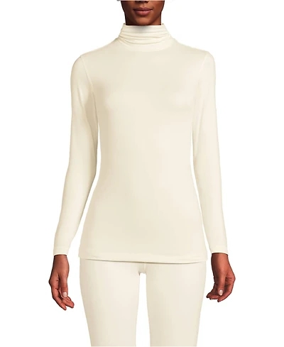 Lands' End Women's Baselayer Cozy Thermaskin Turtleneck Top