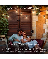 Ambience Pro 27 ft Outdoor Solar Led String Lights with Spiral Bulbs