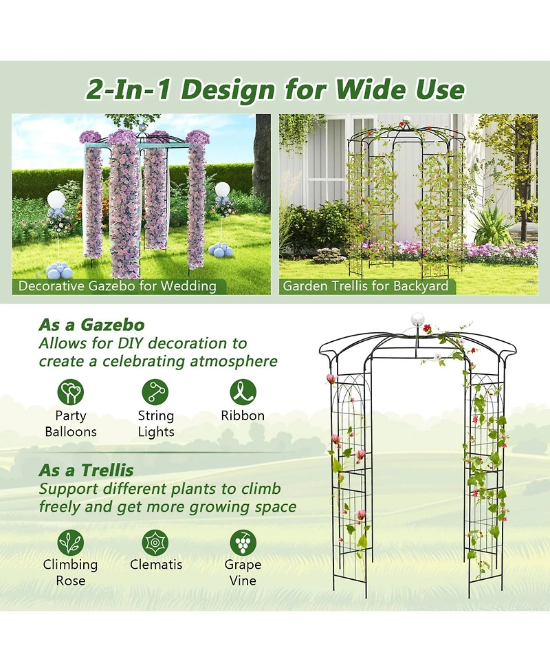 Skonyon Birdcage Shape Gazebo for Climbing Plants and Wedding Ceremony Decoration