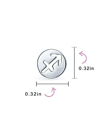 Bling Jewelry Mini Dainty Circle Celestial 12 Constellation Tiny Astrology Horoscope Zodiac Stud Earrings .925 Sterling Silver 12 Birthday Months