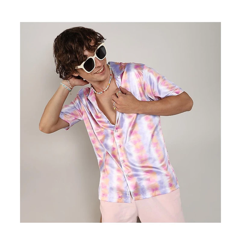 Men's Lavender & Pale Orange Relaxed Ombre Shirt
