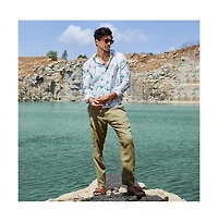 Men's Sky Blue & Ivory White Fluid Fade Shirt