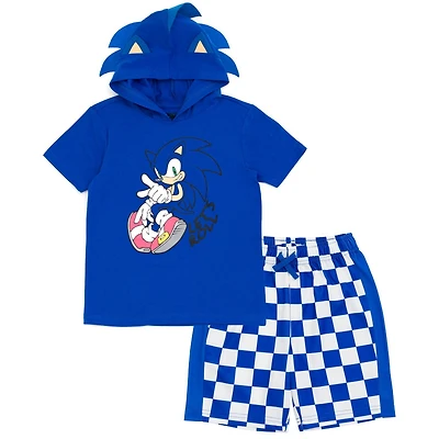 Sega Little Boys Sonic the Hedgehog Cosplay T-Shirt and Mesh Shorts Outfit Set to