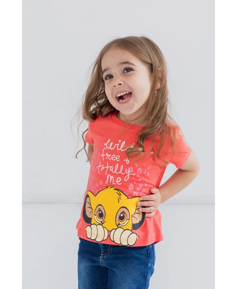Disney Toddler Girls Lion King Cars Super Kitties Winnie the Pooh Minnie Mouse 2 Pack T-Shirts to (12 Months - 14-16)