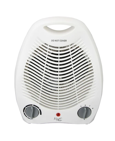 Vie Air 1500W Portable 2 Settings White Office Fan Heater with Adjustable Thermostat