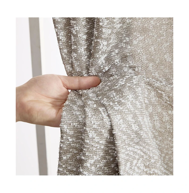 Hlc.me Easton Jacquard Slub Texture - Privacy Curtains with Back Tab Rod Pocket Lightweight Window Curtains Panels