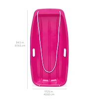 Best Choice Products 35in Kids Outdoor Plastic Sport Toboggan Winter Snow Sled Board w/ Pull Rope, 2 Handles