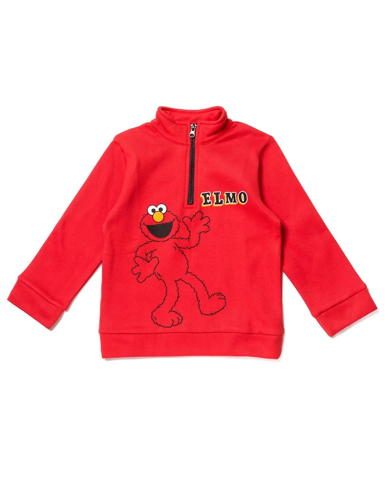 Sesame Street Toddler Boys Elmo Fleece Half Zip Sweatshirt and Pants Set