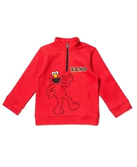 Sesame Street Toddler Boys Elmo Fleece Half Zip Sweatshirt and Pants Set